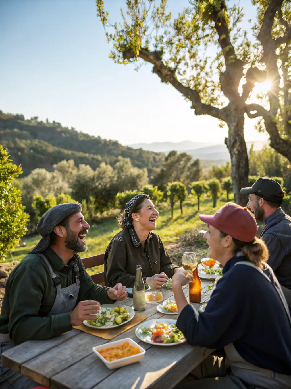 A friendly image of a group of CCPN Thiérache VTT members enjoying a meal together after an event, showcasing the social aspect and community spirit of the group.